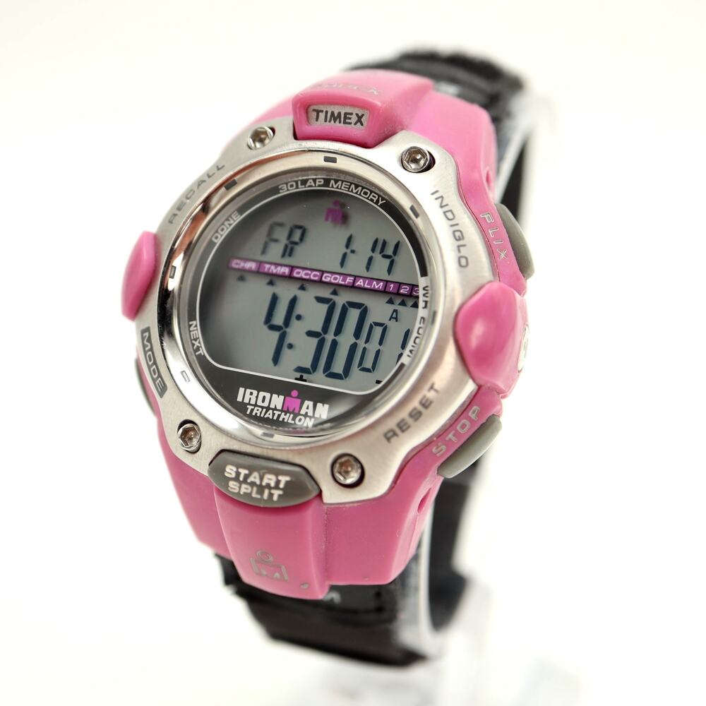 Timex Ironman Triathlon Shock Pink 39mm Digital Womens Watch w New Battery